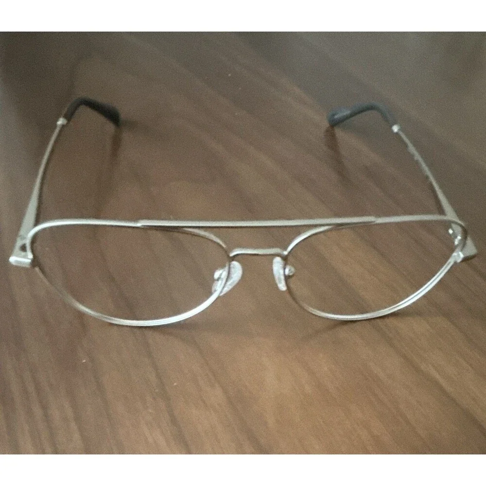 Look Optic Cooper Aviator Full Rim Metal Eyeglasses Frames Silver 56-16-140